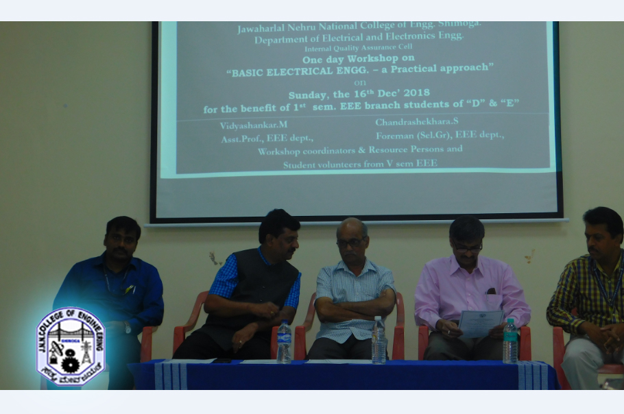 Workshop on Basic Electrical ENgineering - A Practical Approach by EEE Dept